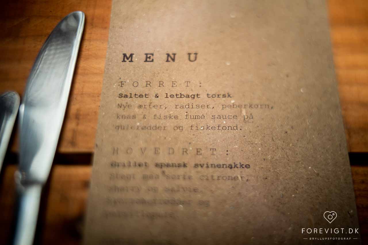 menu bryllup Pladeværkstedet